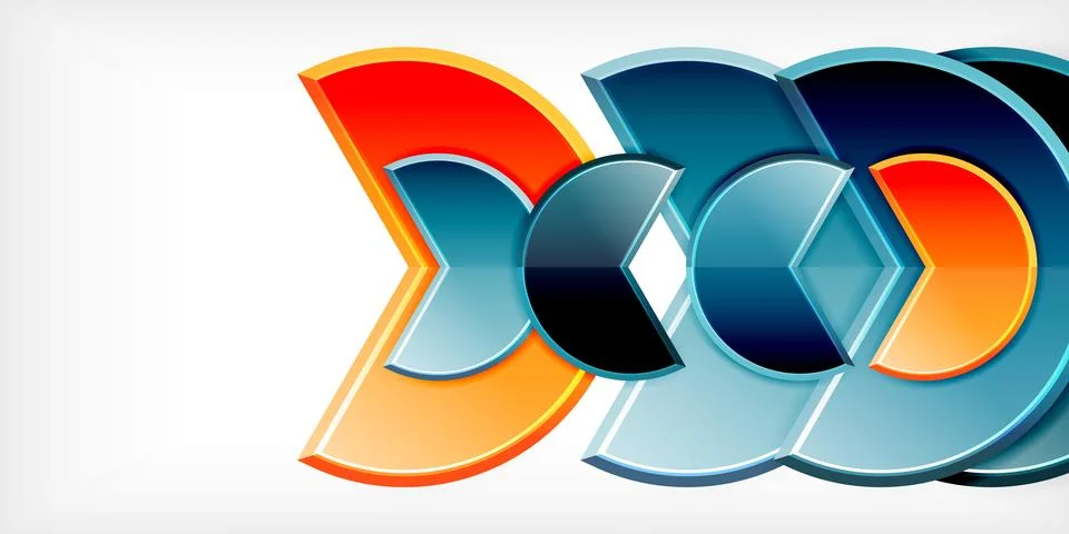 Trendy round shapes with triangular angle design element. Vector Illustration Illustrazione stock