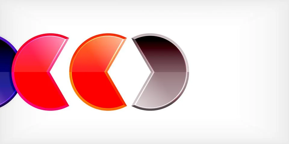 Trendy round shapes with triangular angle design element. Vector Illustration Illustrazione stock