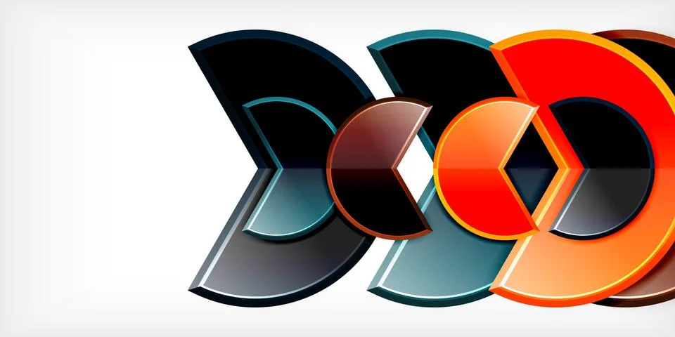 Trendy round shapes with triangular angle design element. Vector Illustration Stock Illustration