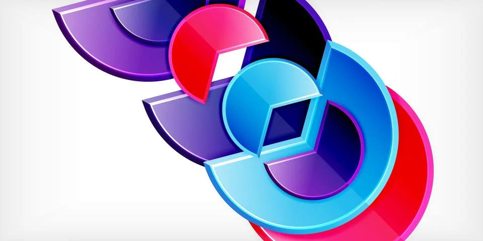 Trendy round shapes with triangular angle design element. Vector Illustration 스톡 일러스트