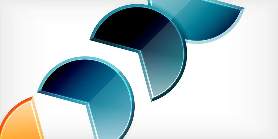 Trendy round shapes with triangular angle design element. Vector Illustration Ilustração Stock