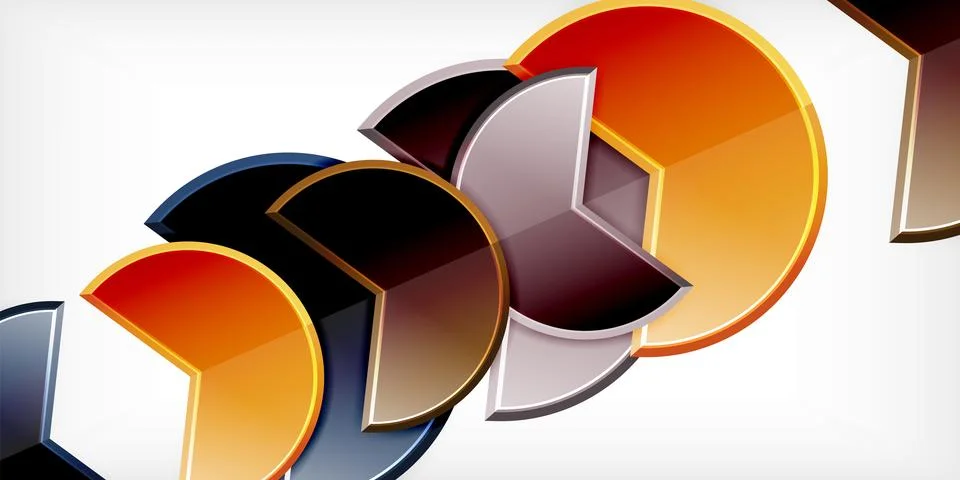 Trendy round shapes with triangular angle design element. Vector Illustration Ilustração Stock