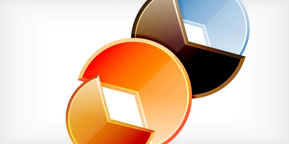 Trendy round shapes with triangular angle design element. Vector Illustration Stock Illustration