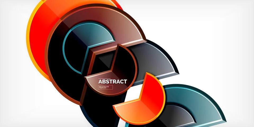 Trendy round shapes with triangular angle design element. Vector Illustration Illustrazione stock