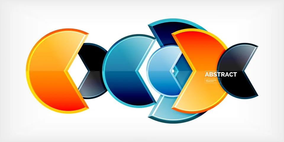 Trendy round shapes with triangular angle design element. Vector Illustration Illustrazione stock