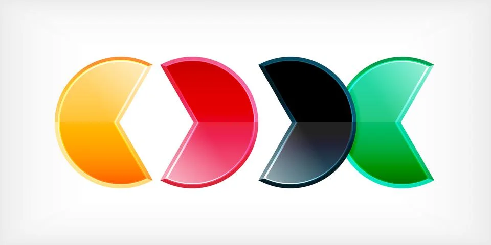Trendy round shapes with triangular angle design element. Vector Illustration Stock Illustration