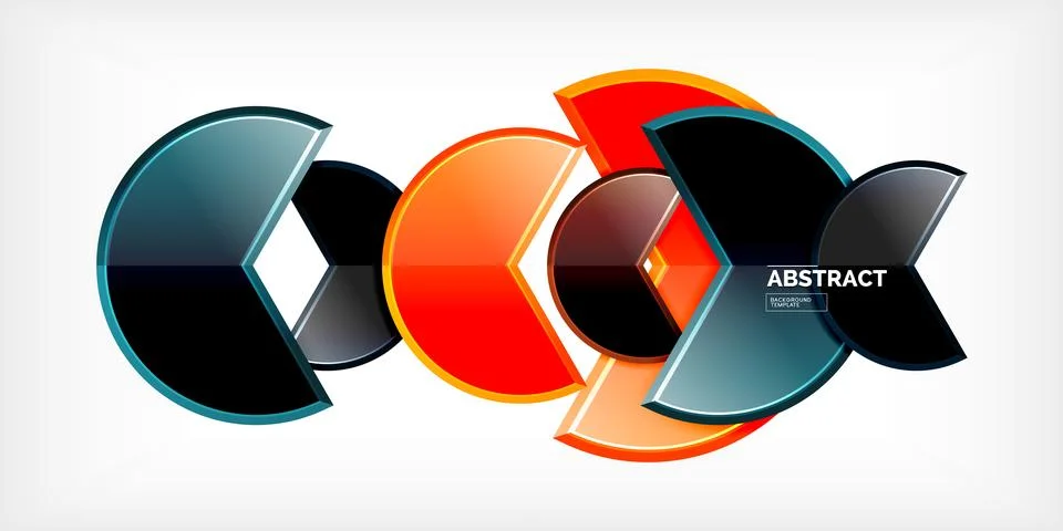 Trendy round shapes with triangular angle design element. Vector Illustration Illustrazione stock