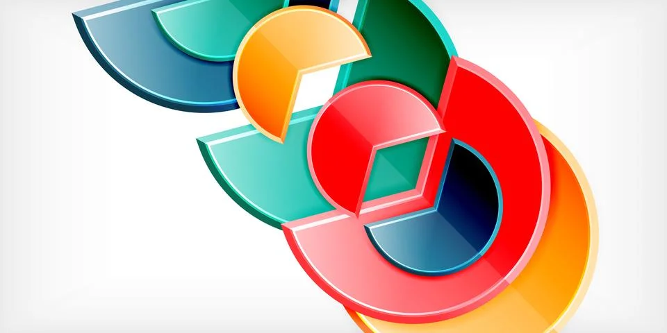 Trendy round shapes with triangular angle design element. Vector Illustration Stock Illustration
