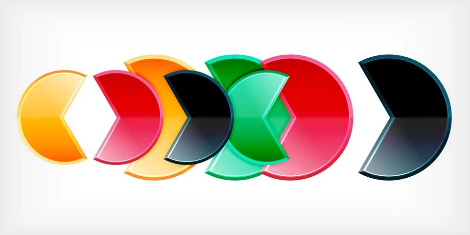 Trendy round shapes with triangular angle design element. Vector Illustration Stock Illustration