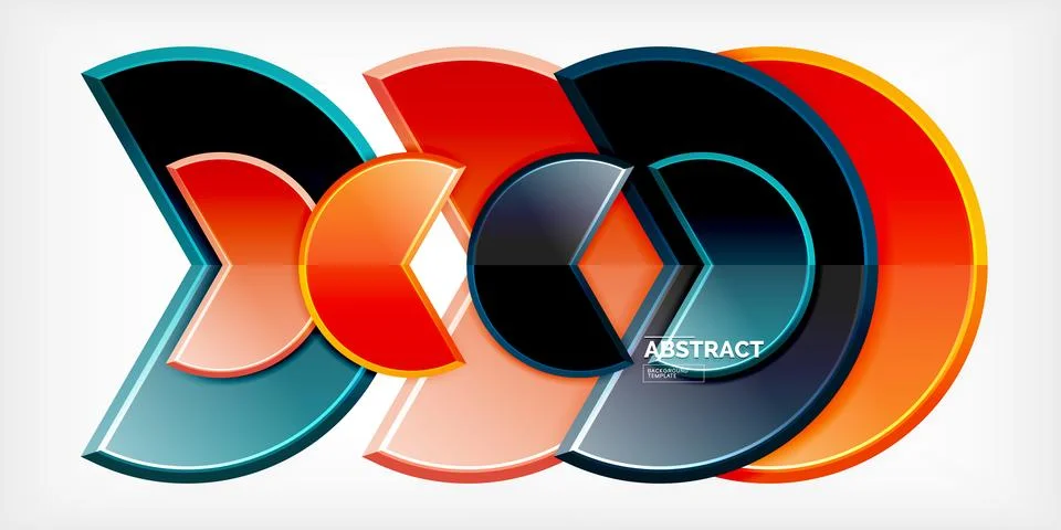 Trendy round shapes with triangular angle design element. Vector Illustration Illustrazione stock
