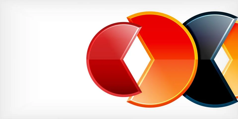 Trendy round shapes with triangular angle design element. Vector Illustration Illustrazione stock