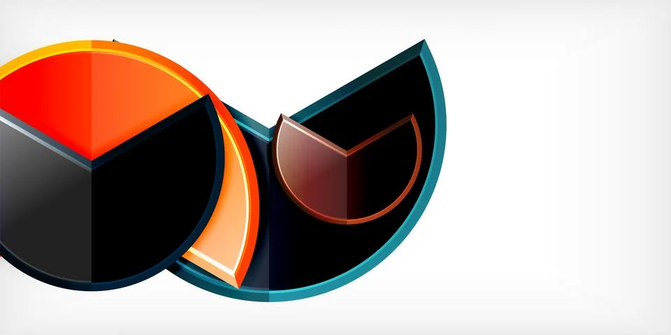 Trendy round shapes with triangular angle design element. Vector Illustration Illustrazione stock