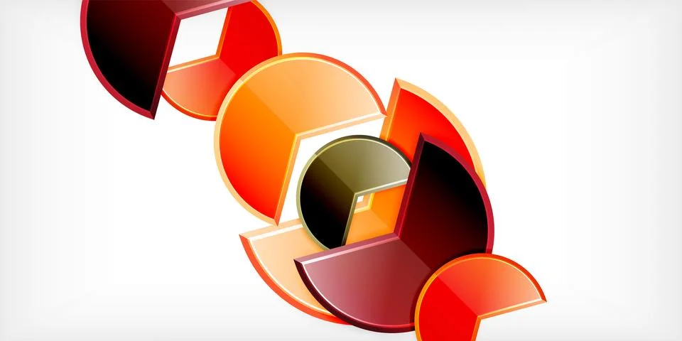 Trendy round shapes with triangular angle design element. Vector Illustration Stock Illustration