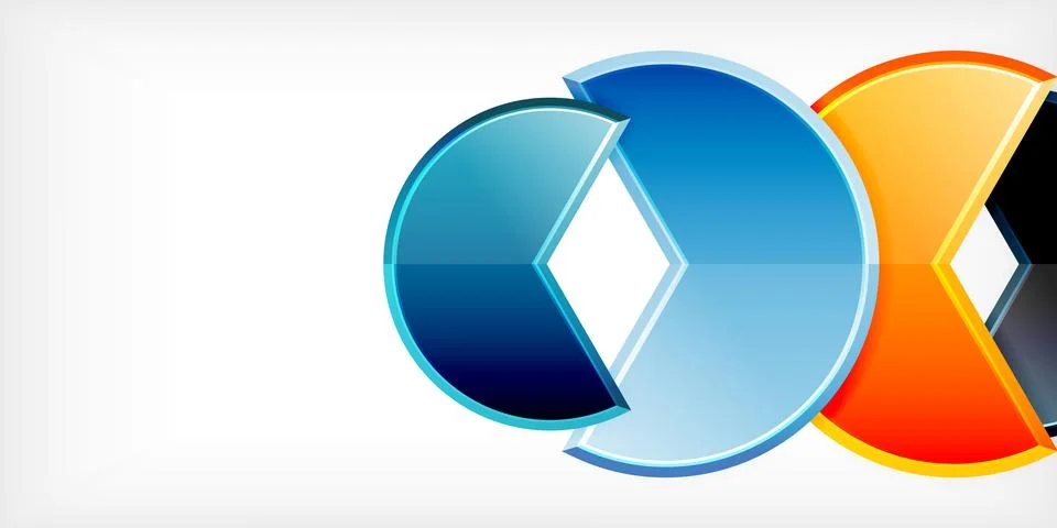 Trendy round shapes with triangular angle design element. Vector Illustration Stock Illustration