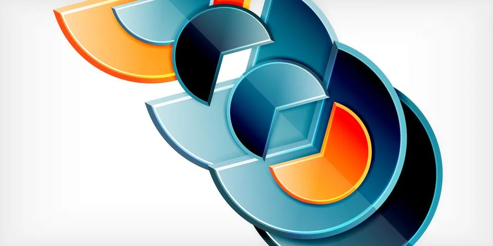 Trendy round shapes with triangular angle design element. Vector Illustration Illustrazione stock