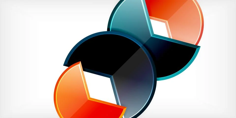 Trendy round shapes with triangular angle design element. Vector Illustration イラスト素材