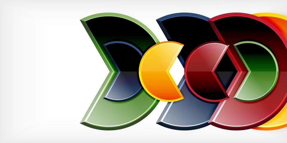 Trendy round shapes with triangular angle design element. Vector Illustration Stockillustratie