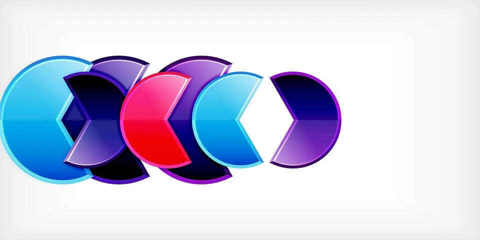 Trendy round shapes with triangular angle design element. Vector Illustration Ilustração Stock