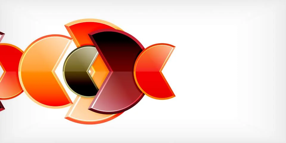 Trendy round shapes with triangular angle design element. Vector Illustration Ilustração Stock