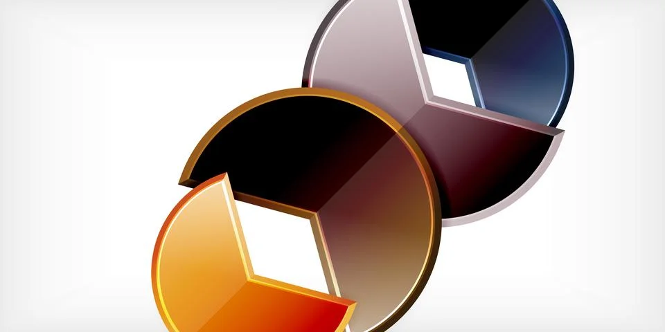 Trendy round shapes with triangular angle design element. Vector Illustration 스톡 일러스트