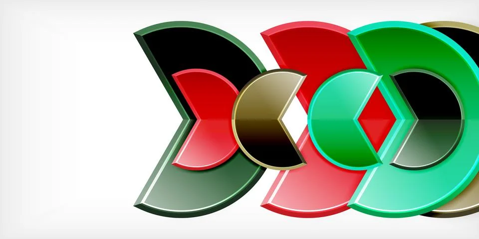 Trendy round shapes with triangular angle design element. Vector Illustrati.. Stock Illustration