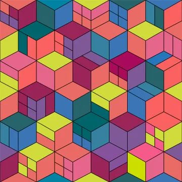 Trendy seamless colorful pattern - repeatable geometric design. Creative vibrant Stock Illustration