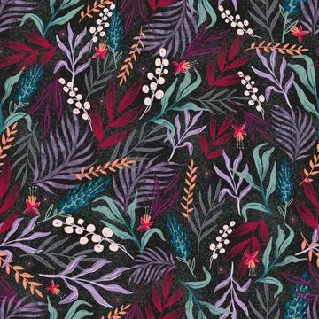 Trendy Seamless Floral Pattern in hand drawn style. Ditsy repeated textile an Stock Illustration