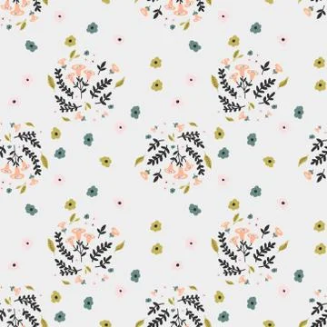 Trendy Seamless Floral Pattern Stock Illustration