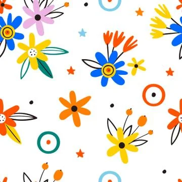 Trendy Seamless Floral Pattern In Vector. Blossom Floral in the blooming Illustrazione stock