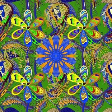 Trendy seamless Floral Pattern In Vector illustration. Colour Summer Theme seaml Stock Illustration