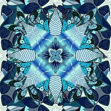 Trendy seamless Floral Pattern In Vector illustration. Flat Flower Elements Desi イラスト素材