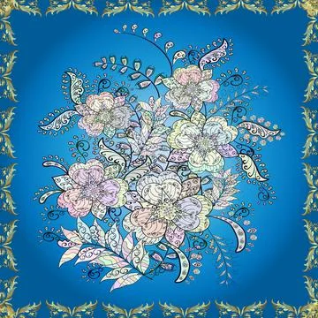 Trendy seamless Floral Pattern In Vector illustration. Flat Flower Elements Desi Illustrazione stock