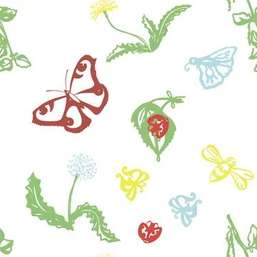 Trendy Seamless Floral Pattern in Vector Stock Illustration