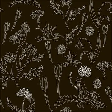 Trendy Seamless Floral Pattern in Vector Stock Illustration