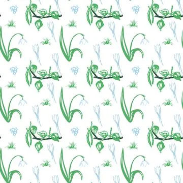 Trendy Seamless Floral Pattern in Vector Stock Illustration