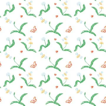 Trendy Seamless Floral Pattern in Vector Stock Illustration