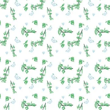 Trendy Seamless Floral Pattern in Vector 스톡 일러스트