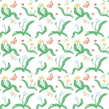 Trendy Seamless Floral Pattern in Vector Illustrazione stock