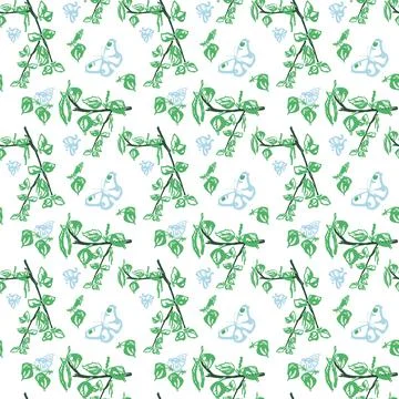 Trendy Seamless Floral Pattern in Vector Stock Illustration