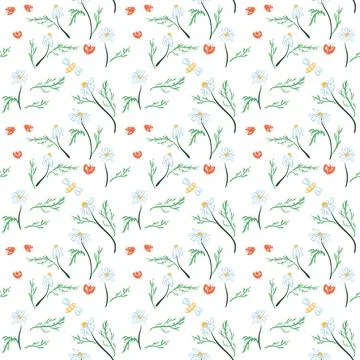 Trendy Seamless Floral Pattern in Vector Illustrazione stock