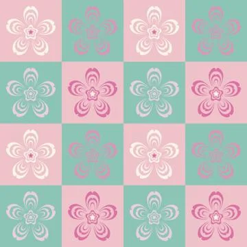 Trendy seamless flowers pattern on pink background , vector illustration. Eps イラスト素材