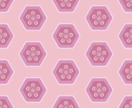 Trendy seamless flowers pattern on pink background , vector illustration. Eps Stock Illustration