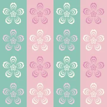 Trendy seamless flowers pattern on pink background , vector illustration. Eps 库存插图
