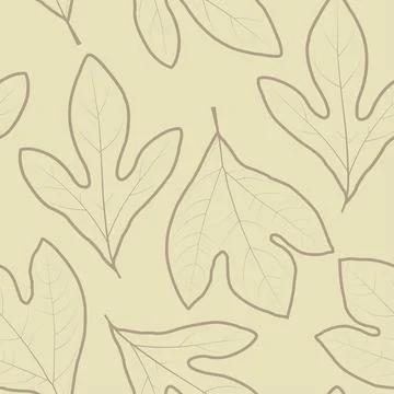 Trendy seamless graphic ditsy pattern design of hand drawn sassafras leaves. Illustrazione stock