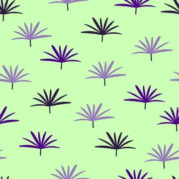 Trendy seamless graphic ditsy pattern design of tropical broadleaf lady palm Illustrazione stock