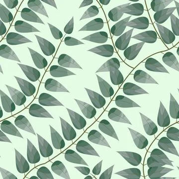 Trendy seamless graphic ditsy pattern design of vibrant water color leaves. Illustrazione stock