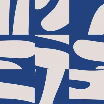 Trendy seamless pattern with abstract organic cut out Matisse inspired shapes Illustrazione stock