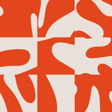 Trendy seamless pattern with abstract organic cut out Matisse inspired shapes Illustrazione stock