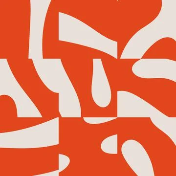 Trendy seamless pattern with abstract organic cut out Matisse inspired shapes Stock Illustration