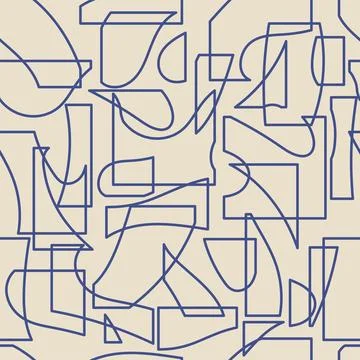 Trendy seamless pattern with abstract organic cut out Matisse inspired shapes Illustrazione stock